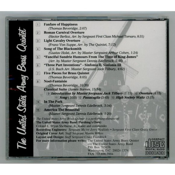 THE UNITED STATES ARMY BRASS QUINTET (Pershing's Own) CD, BRAND-NEW SEALED - Picture 2 of 2